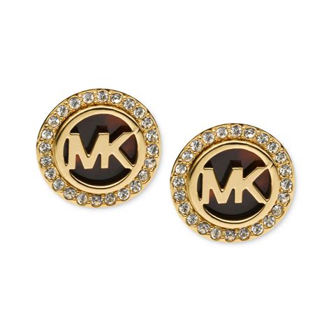 michael kors logo gold tone stud earrings|michael kors earrings clearance.